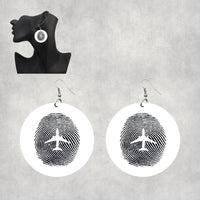Thumbnail for Aviation Finger Print Designed Wooden Drop Earrings