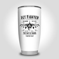 Thumbnail for Jet Fighter - The Sky is Yours Designed Tumbler Travel Mugs