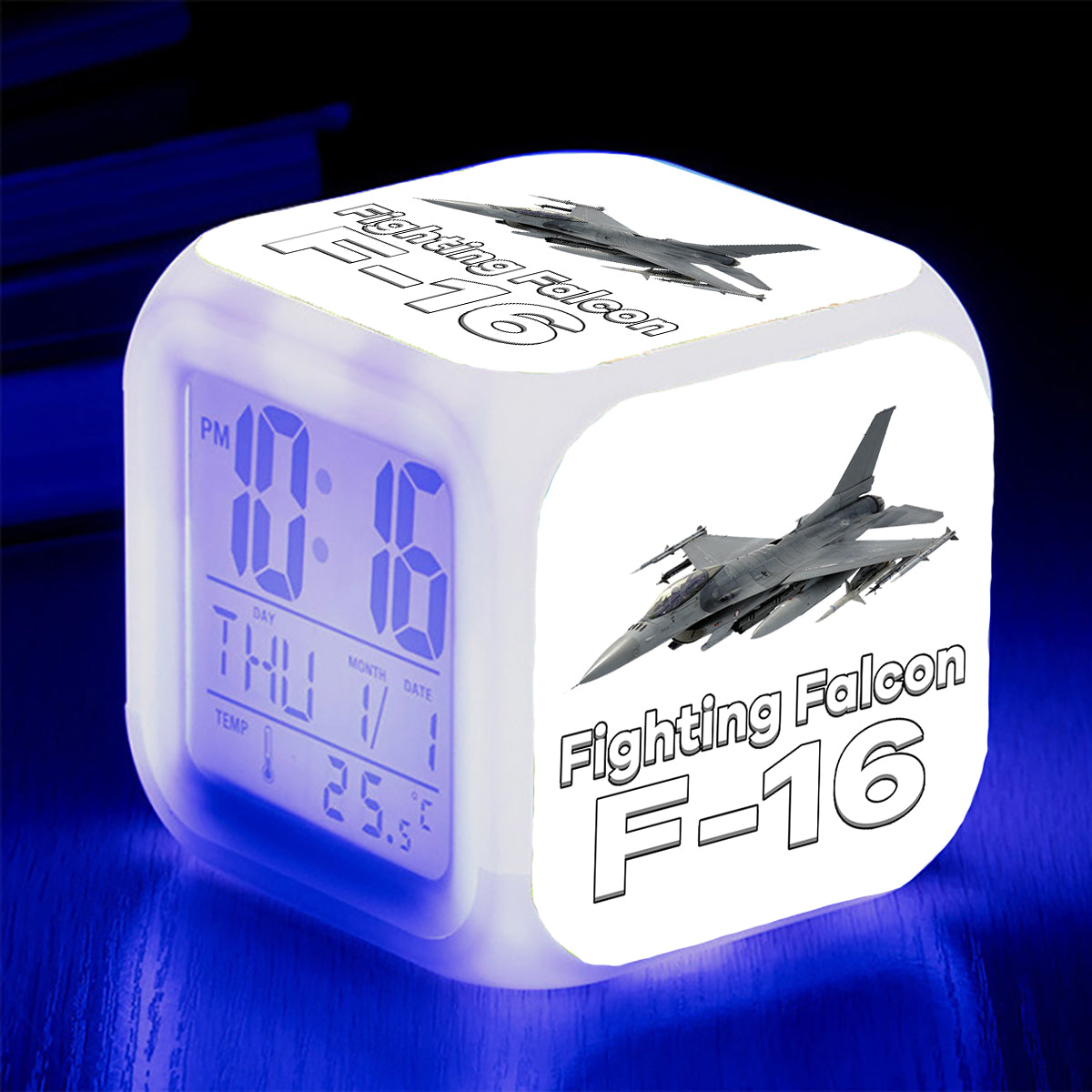 The Fighting Falcon F16 Designed "7 Colour" Digital Alarm Clock