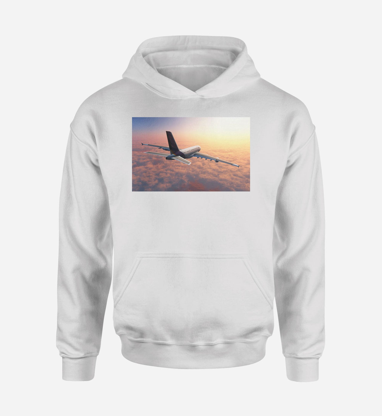 Super Cruising Airbus A380 over Clouds Designed Hoodies
