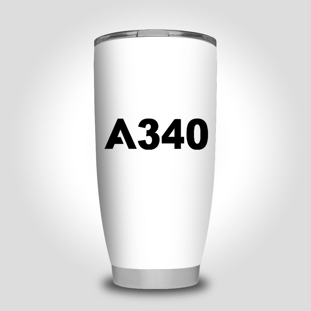 A340 Flat Text Designed Tumbler Travel Mugs