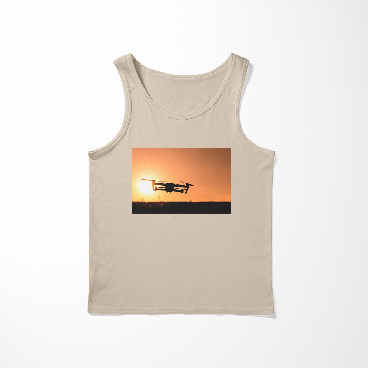 Amazing Drone in Sunset Designed Tank Tops