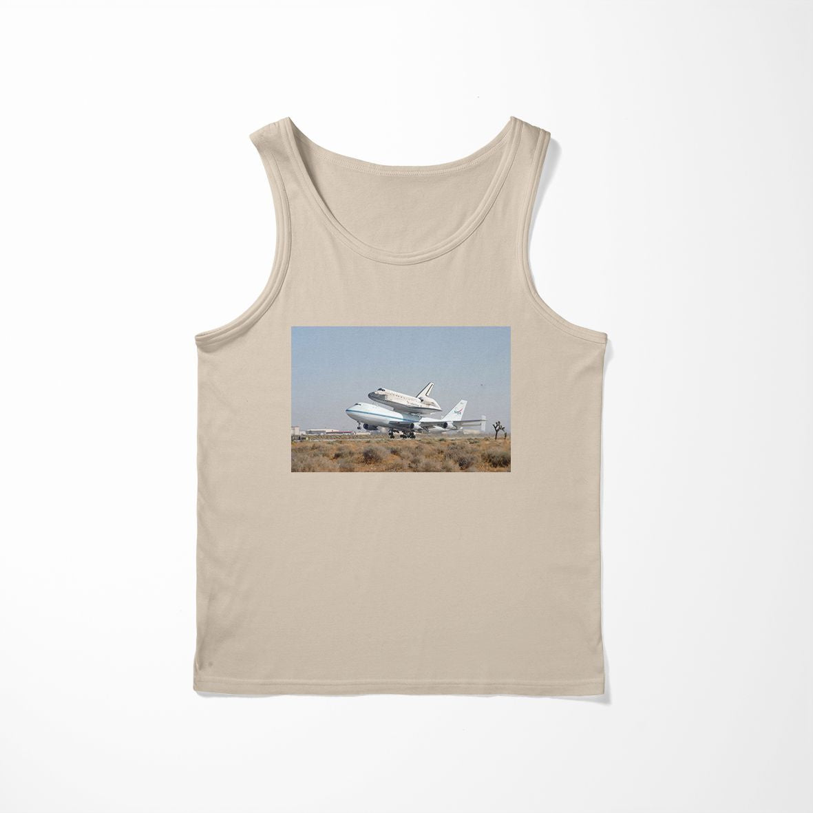 Boeing 747 Carrying Nasa's Space Shuttle Designed Tank Tops