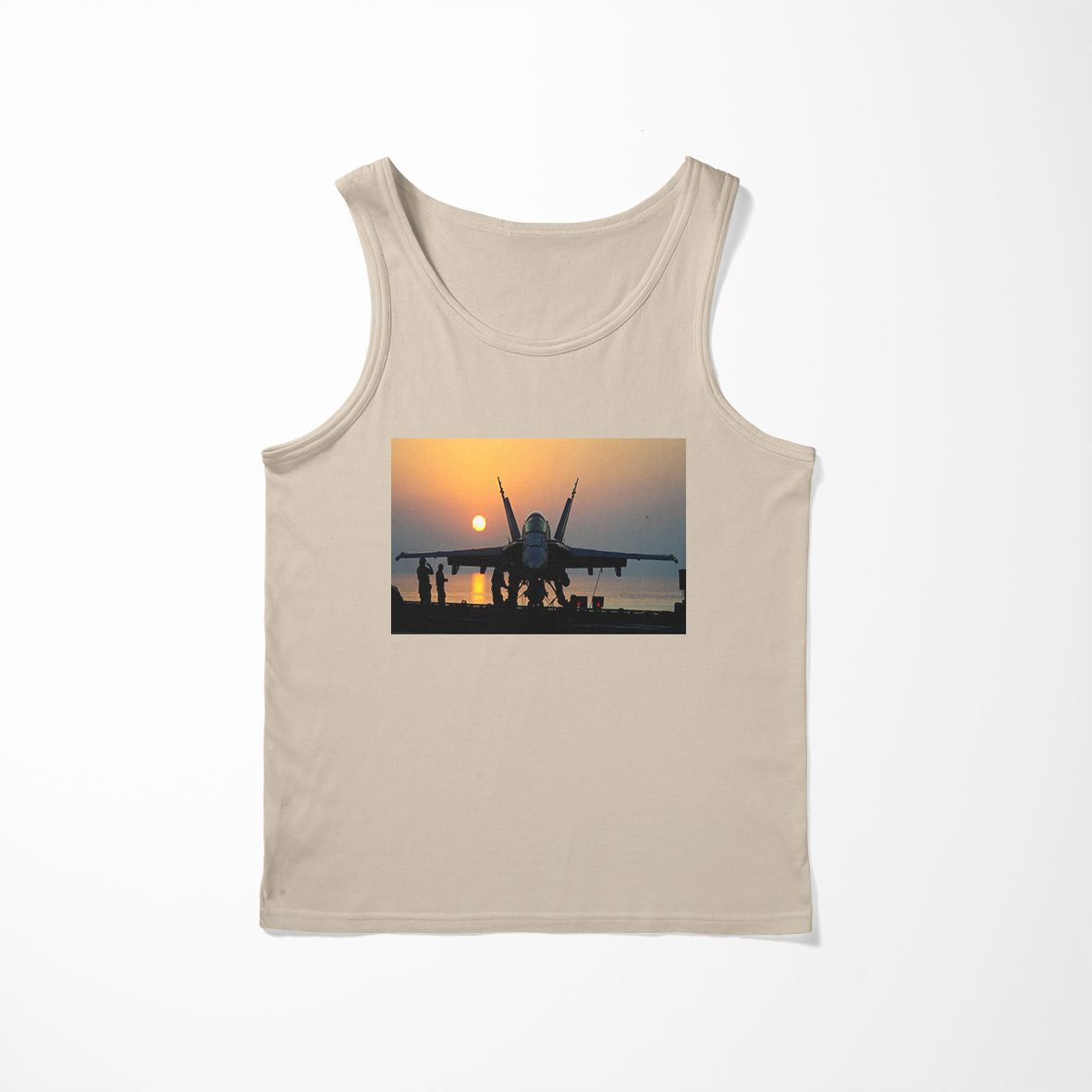 Military Jet During Sunset Designed Tank Tops