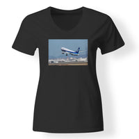 Thumbnail for Departing ANA's Boeing 767 Designed V-Neck T-Shirts