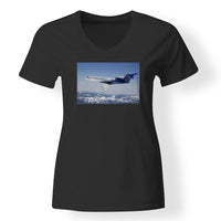 Thumbnail for Cruising Gulfstream Jet Designed V-Neck T-Shirts