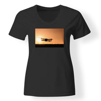 Thumbnail for Amazing Drone in Sunset Designed V-Neck T-Shirts