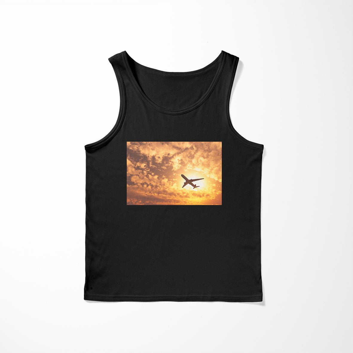 Plane Passing By Designed Tank Tops