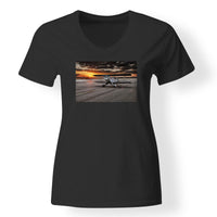 Thumbnail for Beautiful Show Airplane Designed V-Neck T-Shirts