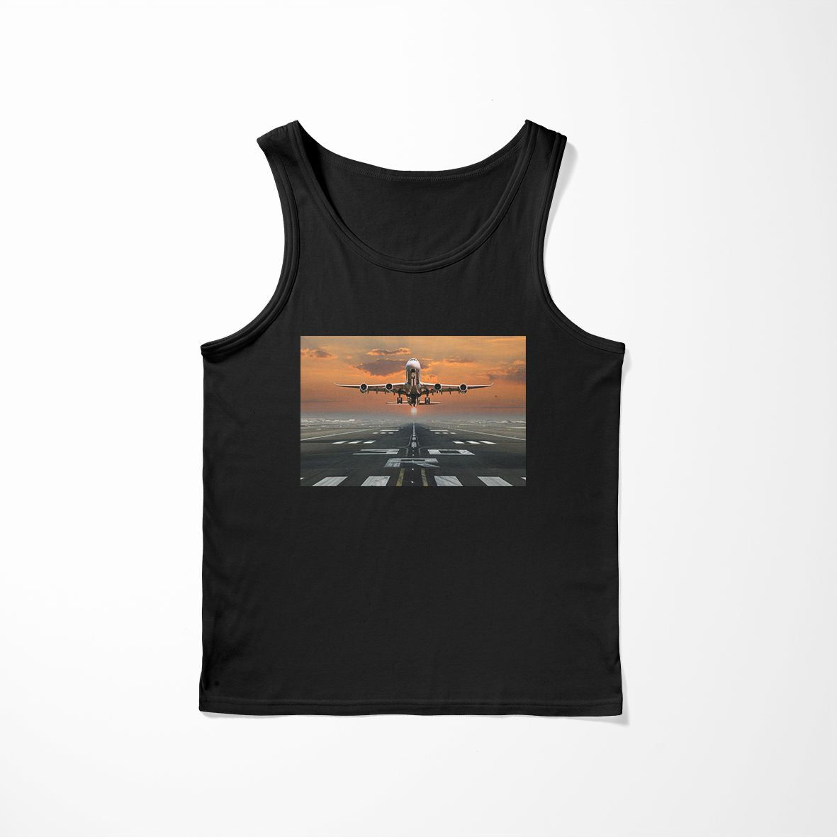 Aircraft Departing from RW30 Designed Tank Tops