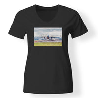 Thumbnail for Departing Boeing 737 Designed V-Neck T-Shirts