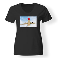 Thumbnail for Beautiful Airbus A330 on Approach Designed V-Neck T-Shirts