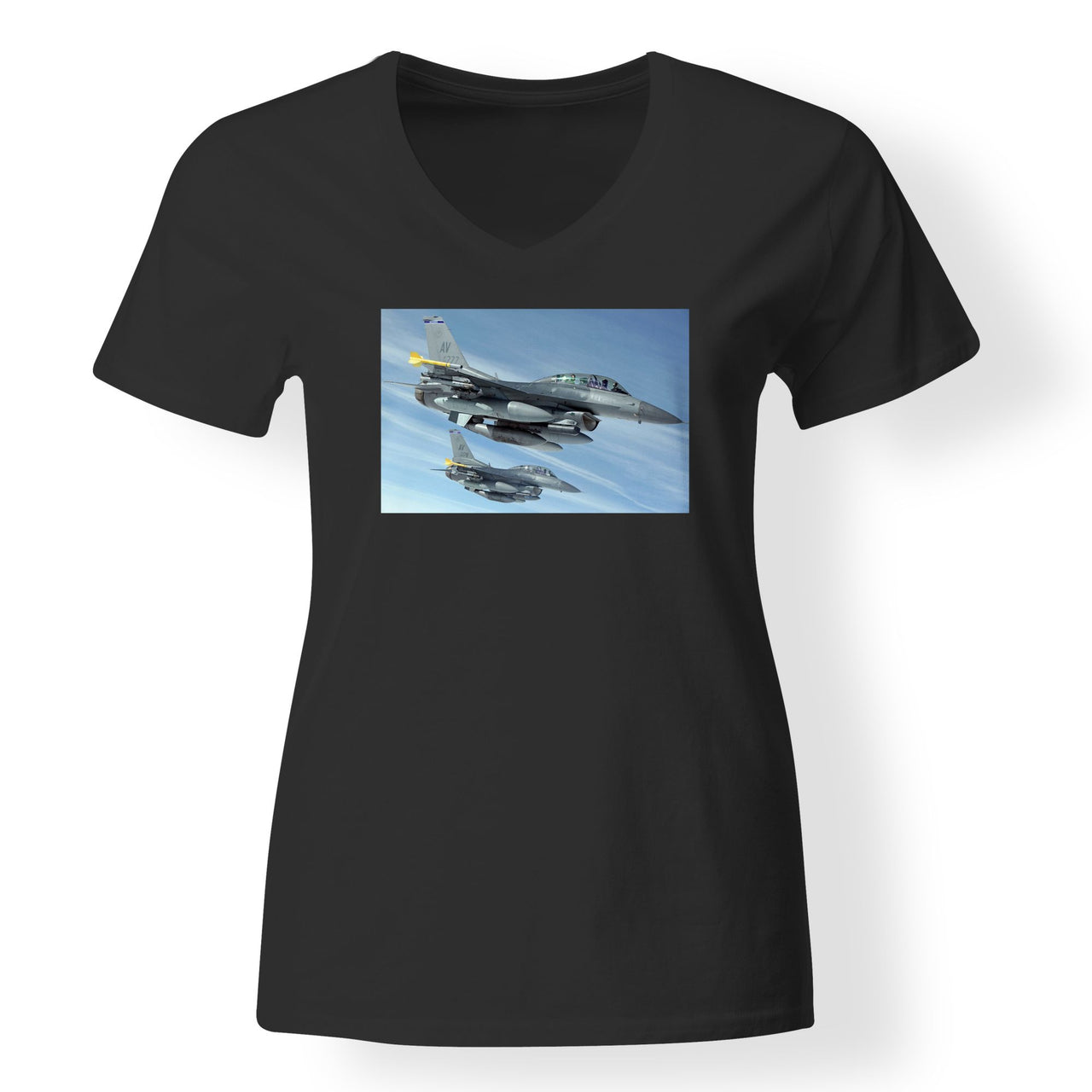 Two Fighter Jets  Designed V-Neck T-Shirts