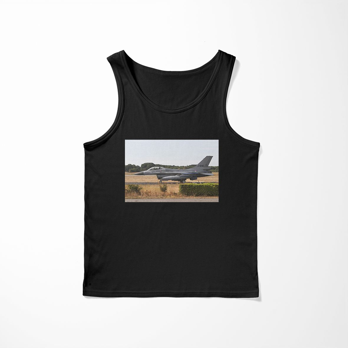 Fighting Falcon F16 From Side Designed Tank Tops
