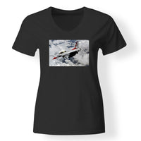 Thumbnail for US Air Force Show Fighter Jet 16 Designed V-Neck T-Shirts