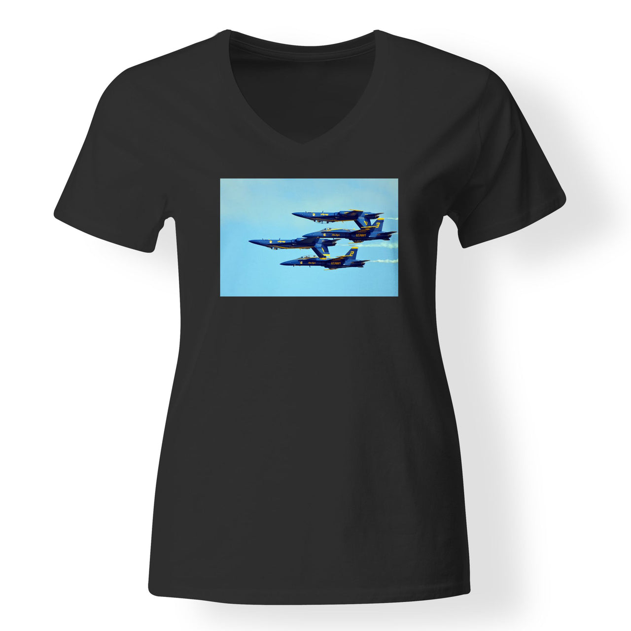 US Navy Blue Angels Designed V-Neck T-Shirts