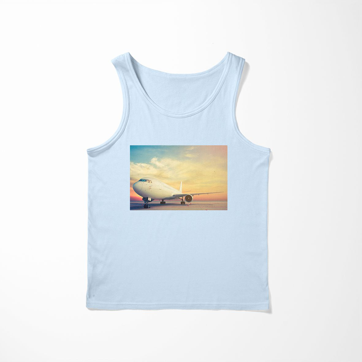 Parked Aircraft During Sunset Designed Tank Tops