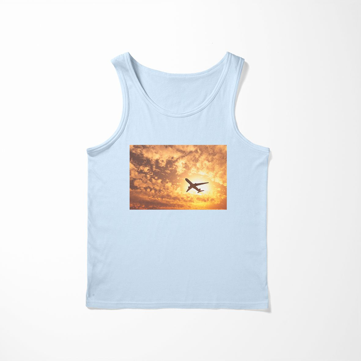 Plane Passing By Designed Tank Tops