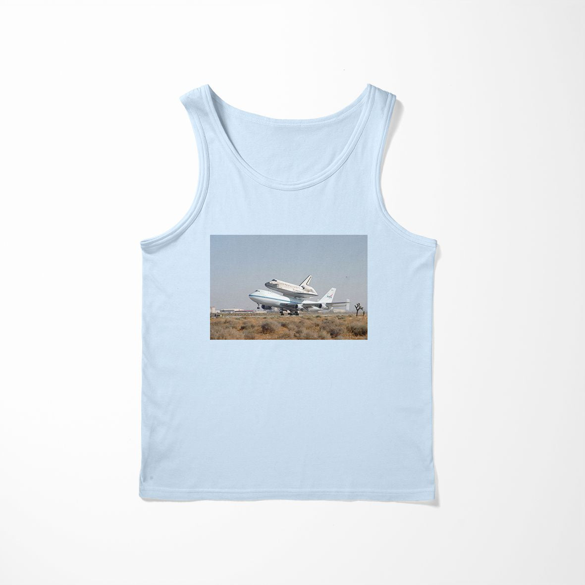 Boeing 747 Carrying Nasa's Space Shuttle Designed Tank Tops