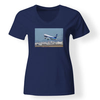 Thumbnail for Departing ANA's Boeing 767 Designed V-Neck T-Shirts