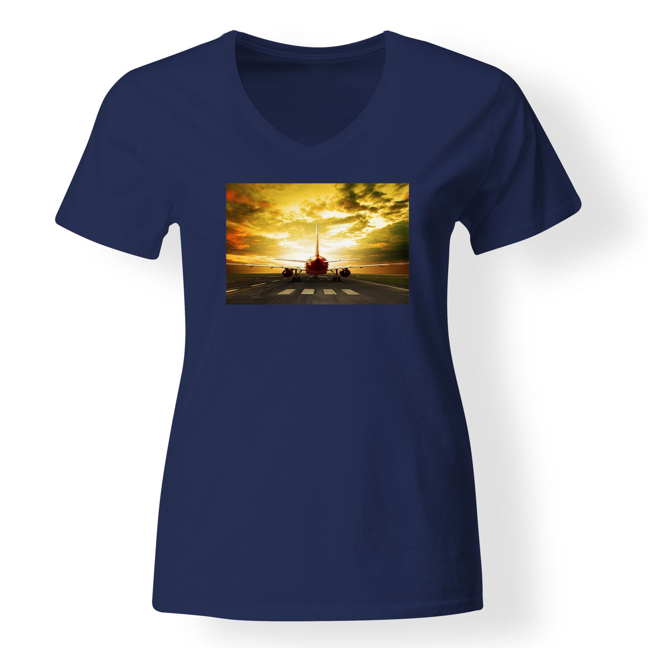 Ready for Departure Passanger Jet Designed V-Neck T-Shirts