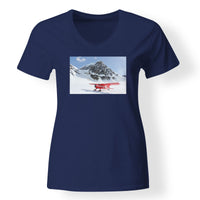 Thumbnail for Amazing Snow Airplane Designed V-Neck T-Shirts
