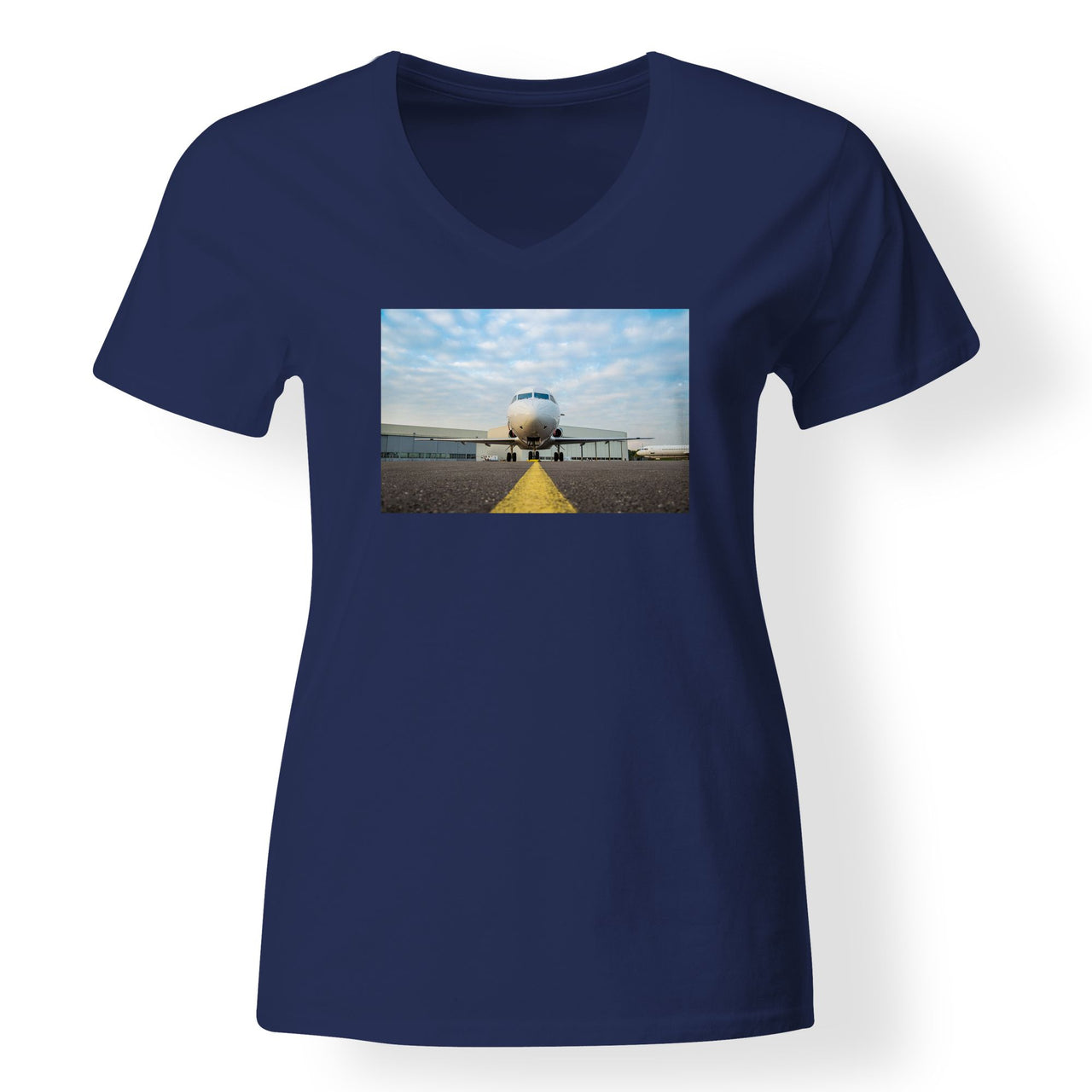 Face to Face with Beautiful Jet Designed V-Neck T-Shirts