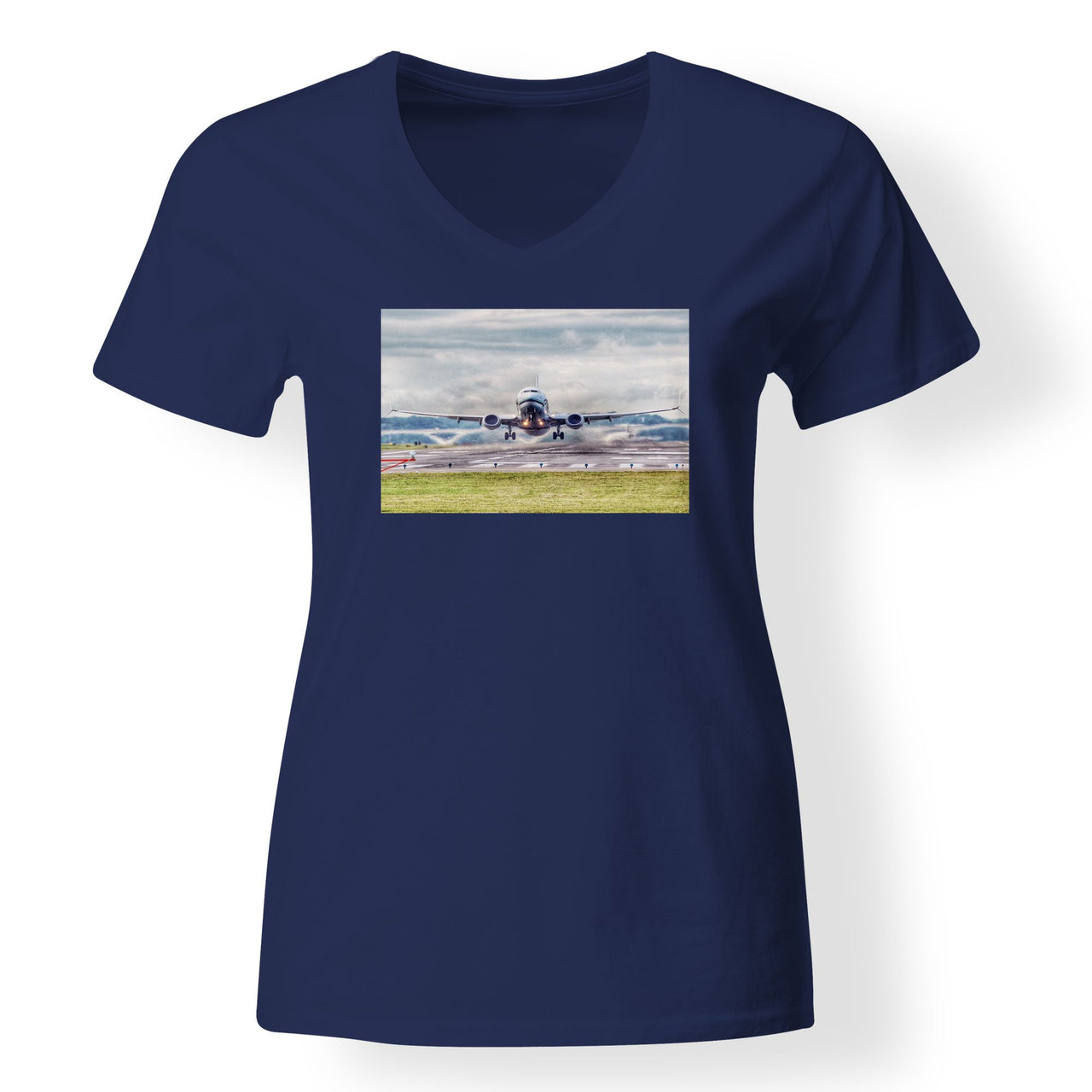 Departing Boeing 737 Designed V-Neck T-Shirts