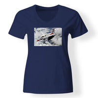 Thumbnail for US Air Force Show Fighter Jet 16 Designed V-Neck T-Shirts