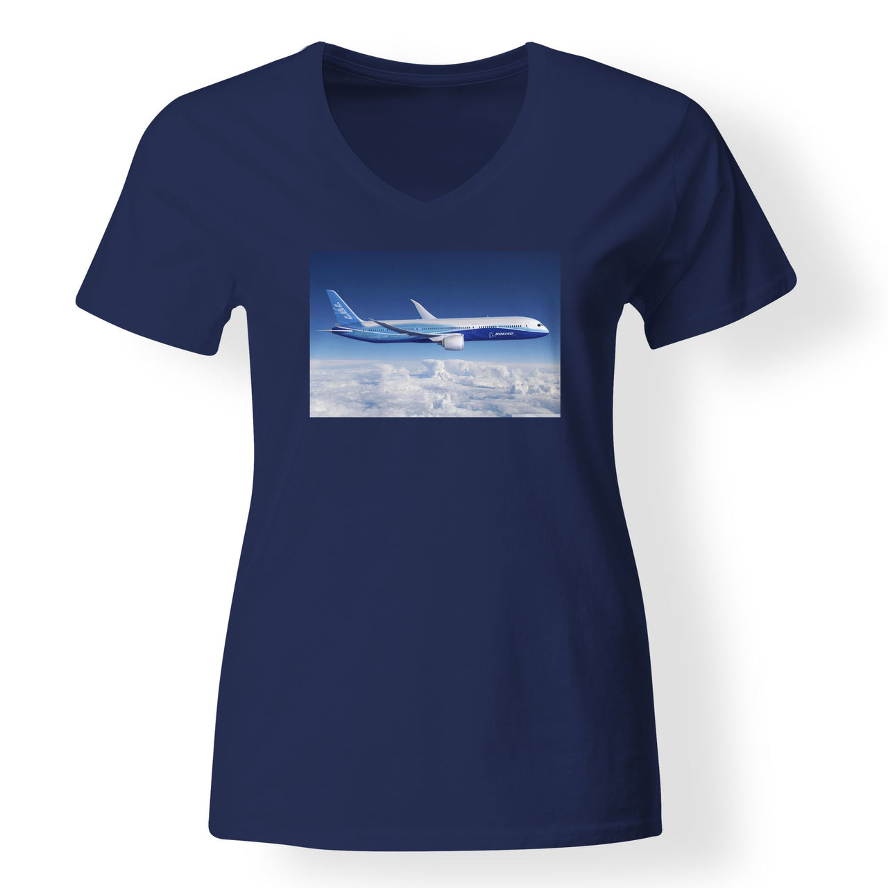 Boeing 787 Dreamliner Designed V-Neck T-Shirts