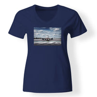 Thumbnail for Amazing Clouds and Boeing 737 NG Designed V-Neck T-Shirts