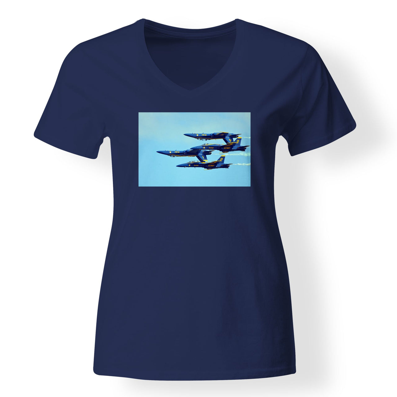 US Navy Blue Angels Designed V-Neck T-Shirts