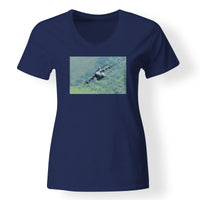 Thumbnail for Cruising Airbus A400M Designed V-Neck T-Shirts