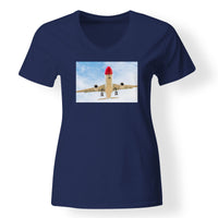 Thumbnail for Beautiful Airbus A330 on Approach Designed V-Neck T-Shirts