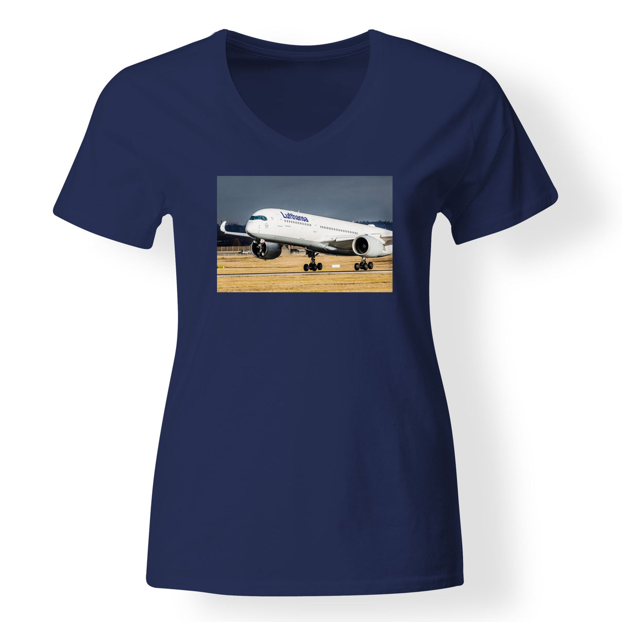 Lutfhansa A350 Designed V-Neck T-Shirts