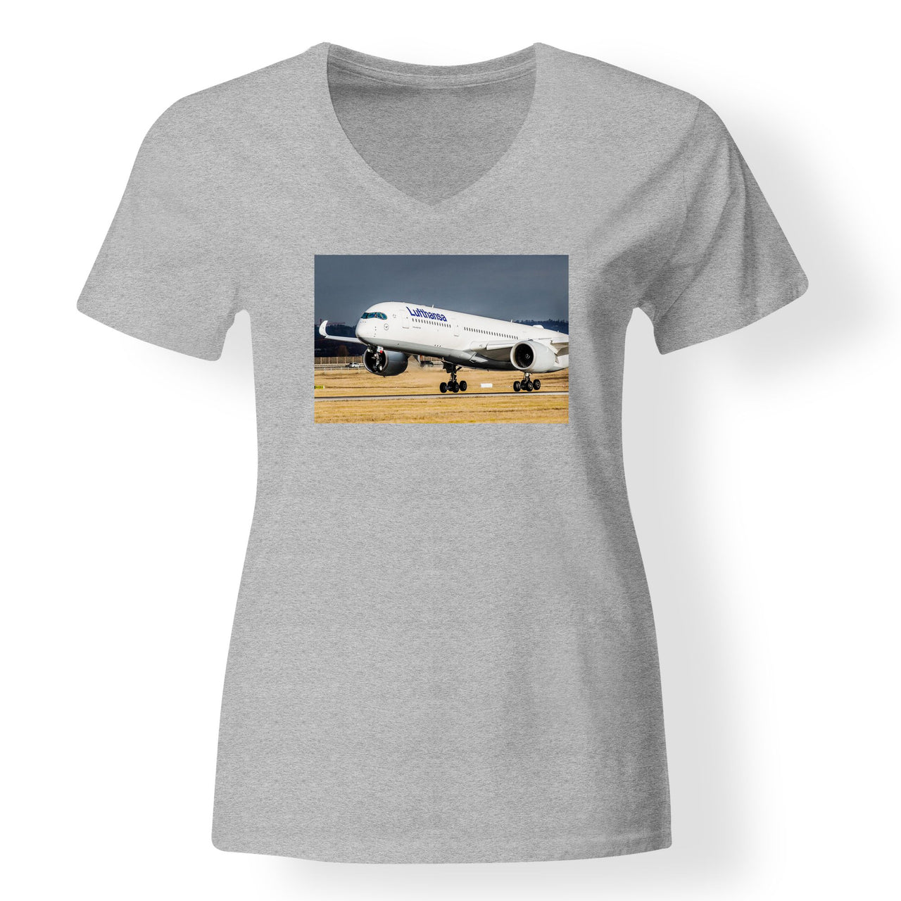 Lutfhansa A350 Designed V-Neck T-Shirts