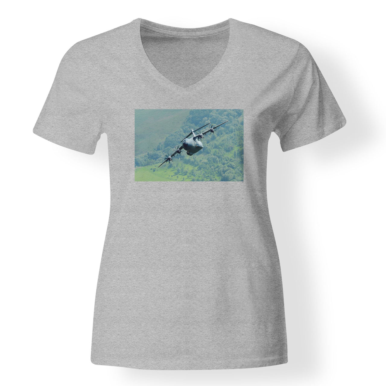 Cruising Airbus A400M Designed V-Neck T-Shirts