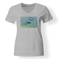 Thumbnail for Cruising Airbus A400M Designed V-Neck T-Shirts