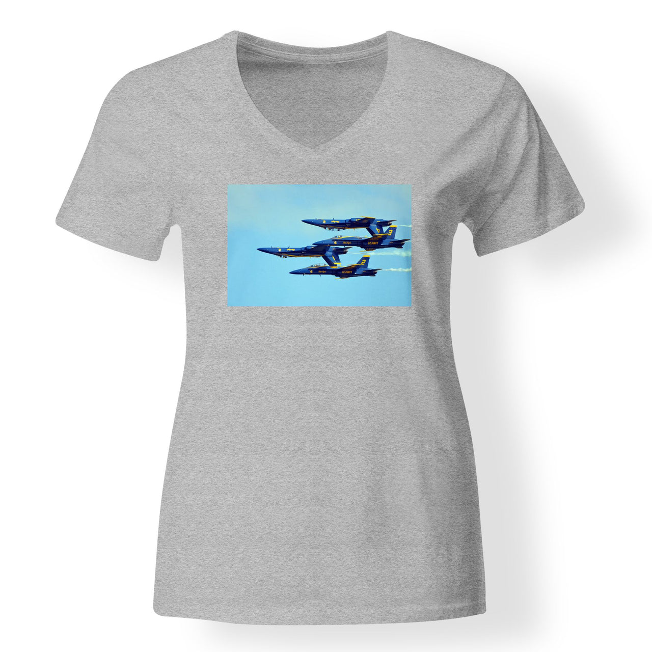 US Navy Blue Angels Designed V-Neck T-Shirts