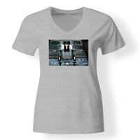 Thumbnail for Airbus A320 Cockpit Designed V-Neck T-Shirts