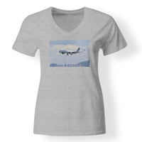Thumbnail for Cathay Pacific Airbus A350 Designed V-Neck T-Shirts