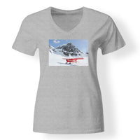 Thumbnail for Amazing Snow Airplane Designed V-Neck T-Shirts
