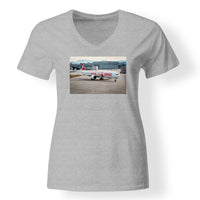 Thumbnail for Boeing 777 Swiss Foto Designed V-Neck T-Shirts