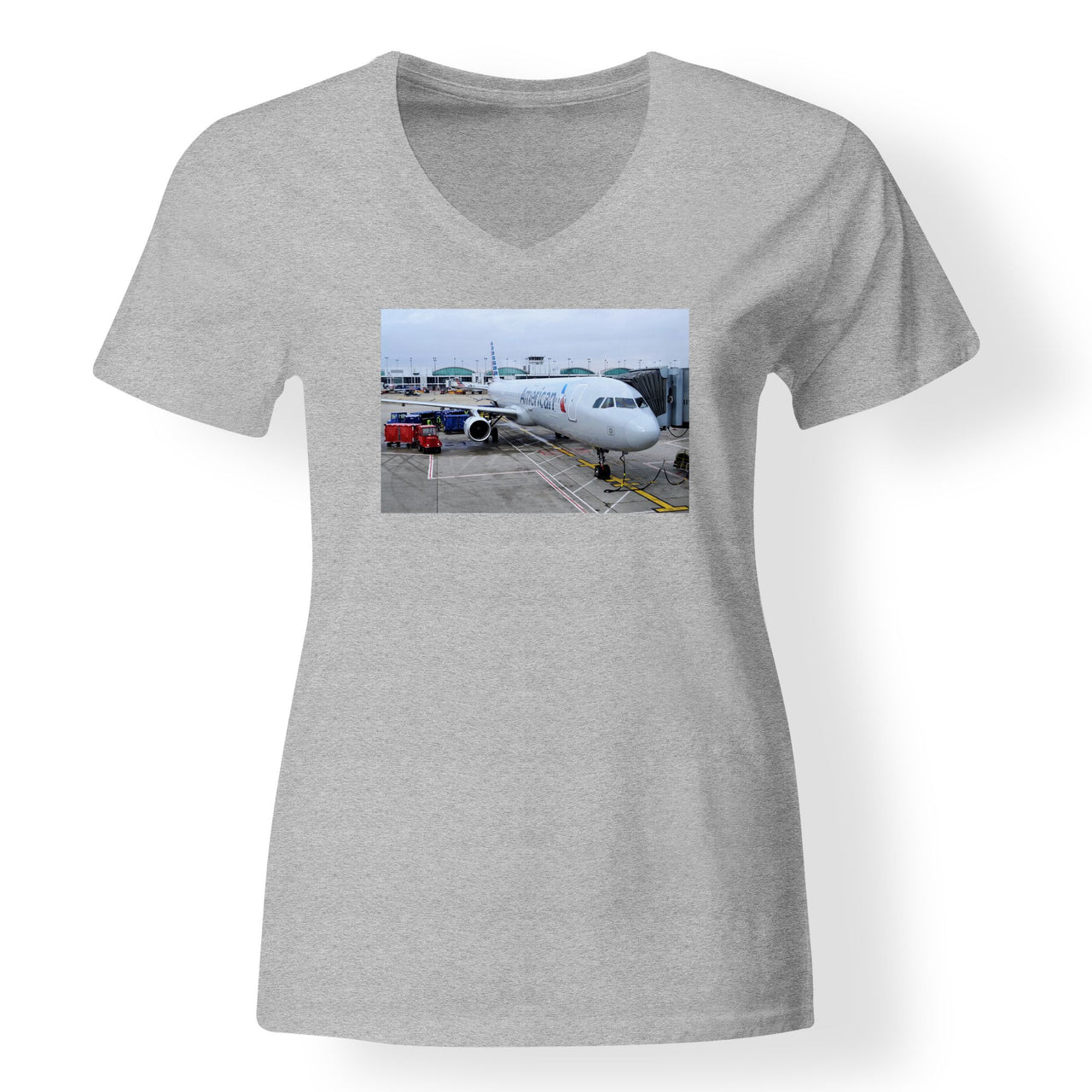 American Airlines A321 Designed V-Neck T-Shirts