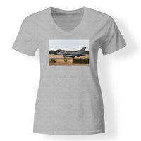 Thumbnail for Fighter Jet 16 From Side Designed V-Neck T-Shirts
