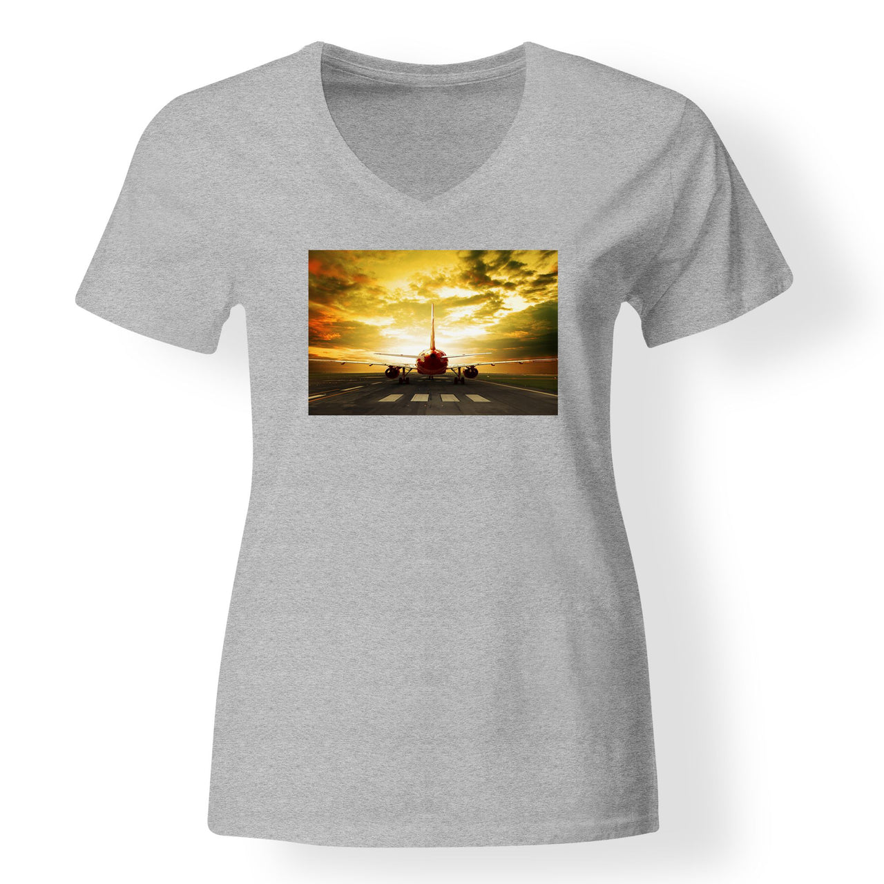 Ready for Departure Passanger Jet Designed V-Neck T-Shirts