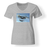 Thumbnail for Two Fighter Jets  Designed V-Neck T-Shirts