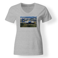 Thumbnail for Amazing View with Blue Angels Aircraft Designed V-Neck T-Shirts