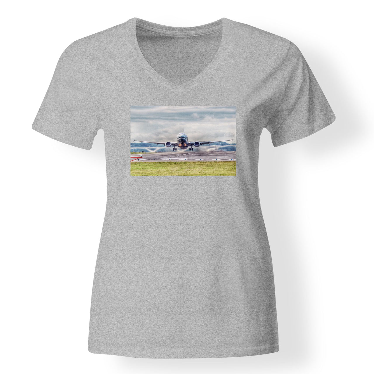 Departing Boeing 737 Designed V-Neck T-Shirts