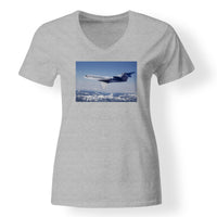 Thumbnail for Cruising Gulfstream Jet Designed V-Neck T-Shirts